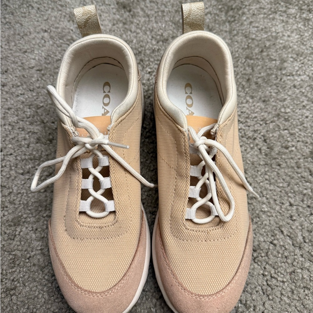 Coach Beige and White Sneakers